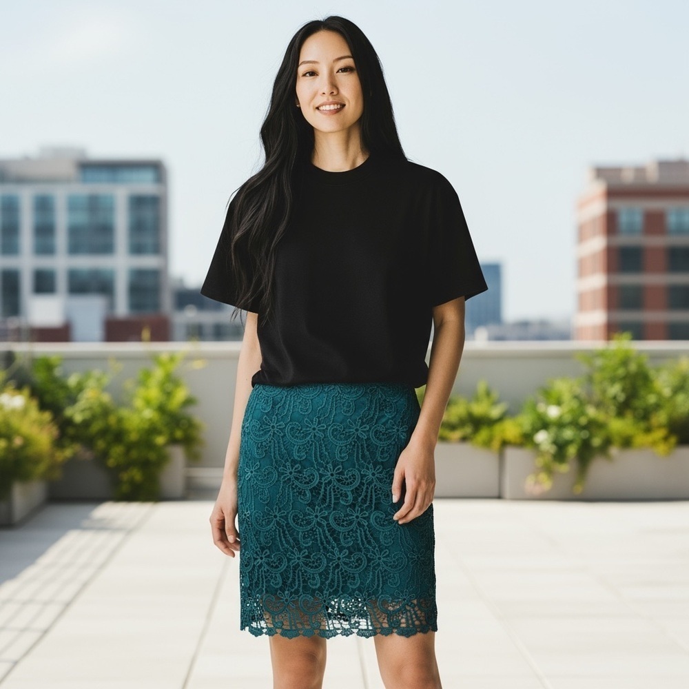 Umgee Teal Crochet Short Skirt
New